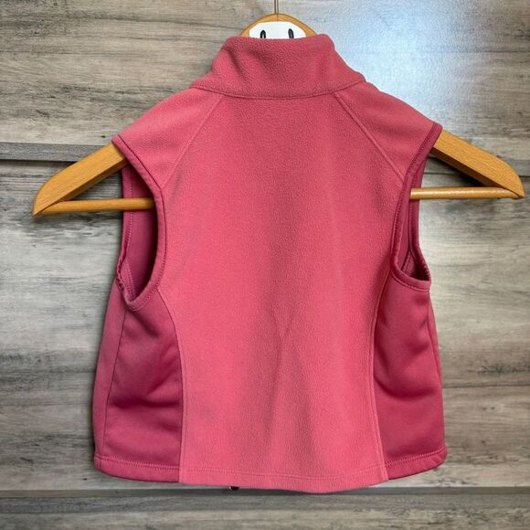 American Girl Pink Red Fleece Fall Winter Zipper Vest Girls 6 great preworn cond - Picture 8 of 10